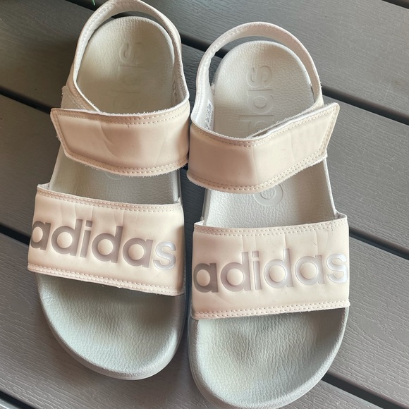 adidas Shoes - Adidas slides slippers 8 champagne sandals 7.5